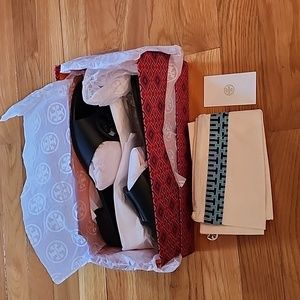 NIB Tory Burch Miller Bombay Slides, black, size 8